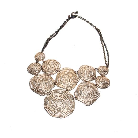 Vintage Chico's Swirl Pattern Large Statement Necklace - Picture 2 of 7